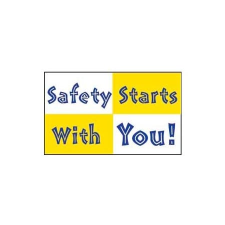 National Marker Co Banner, Safety Starts With You, 3ft x 5ft BT523